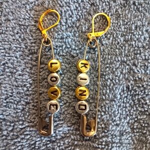 Gold Plated Word Earrings